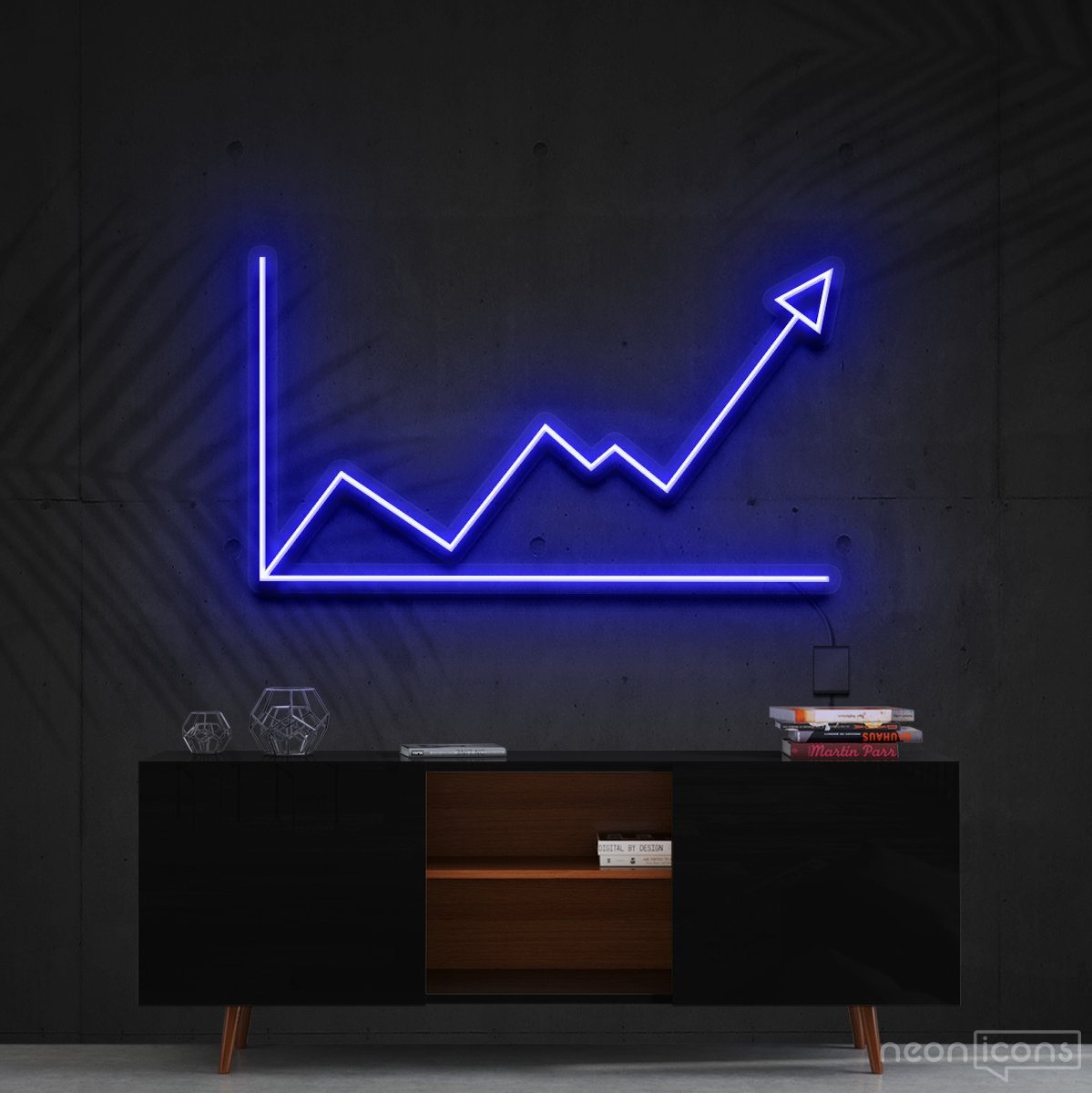"Bull Market" Neon Sign 60cm (2ft) / Blue / Cut to Shape by Neon Icons