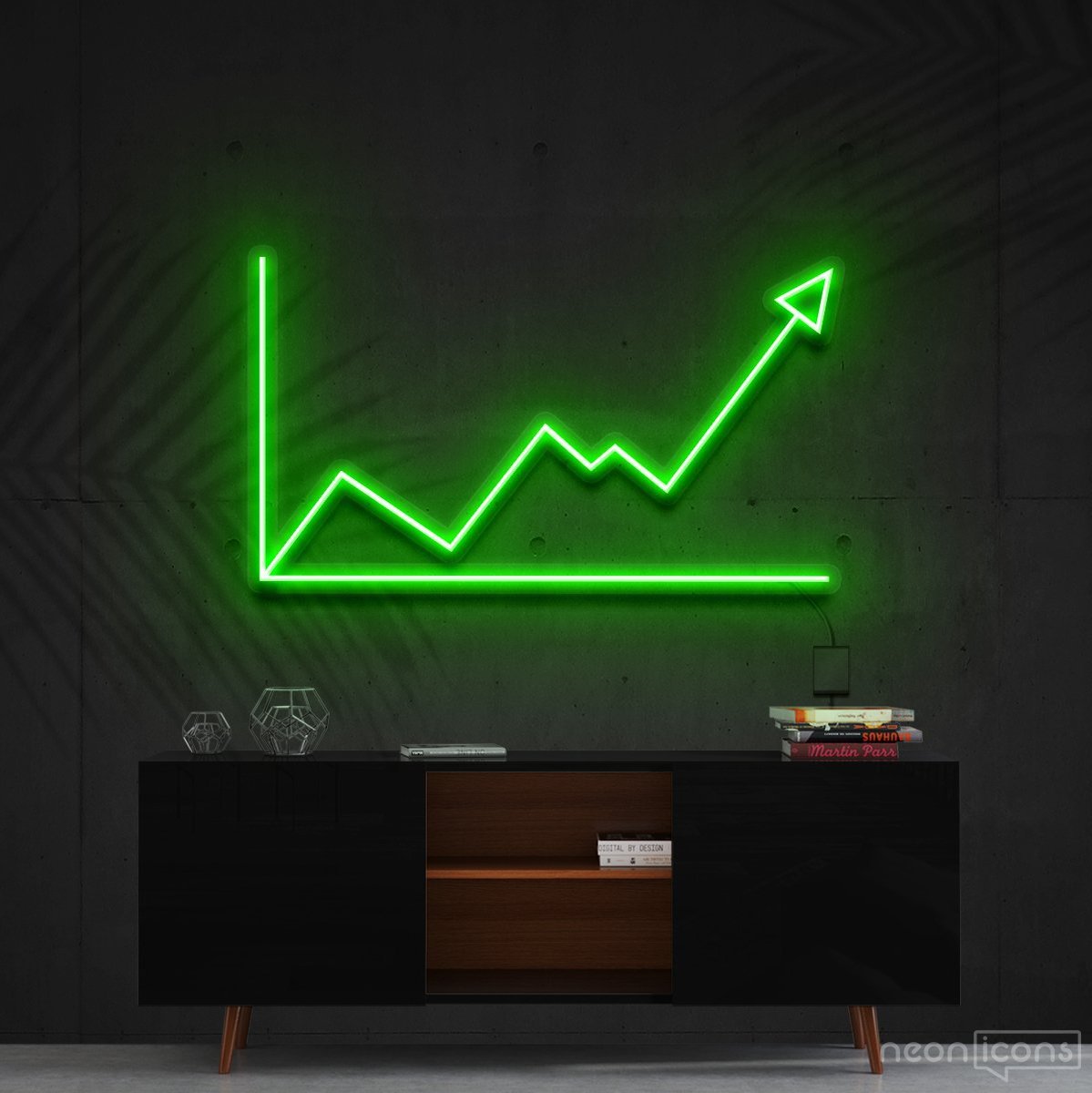 "Bull Market" Neon Sign 60cm (2ft) / Green / Cut to Shape by Neon Icons