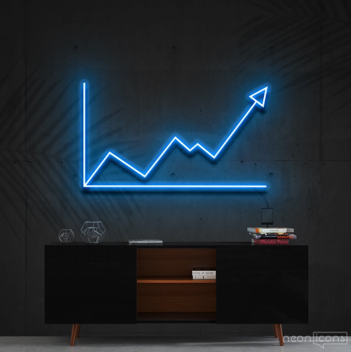 "Bull Market" Neon Sign 60cm (2ft) / Ice Blue / Cut to Shape by Neon Icons