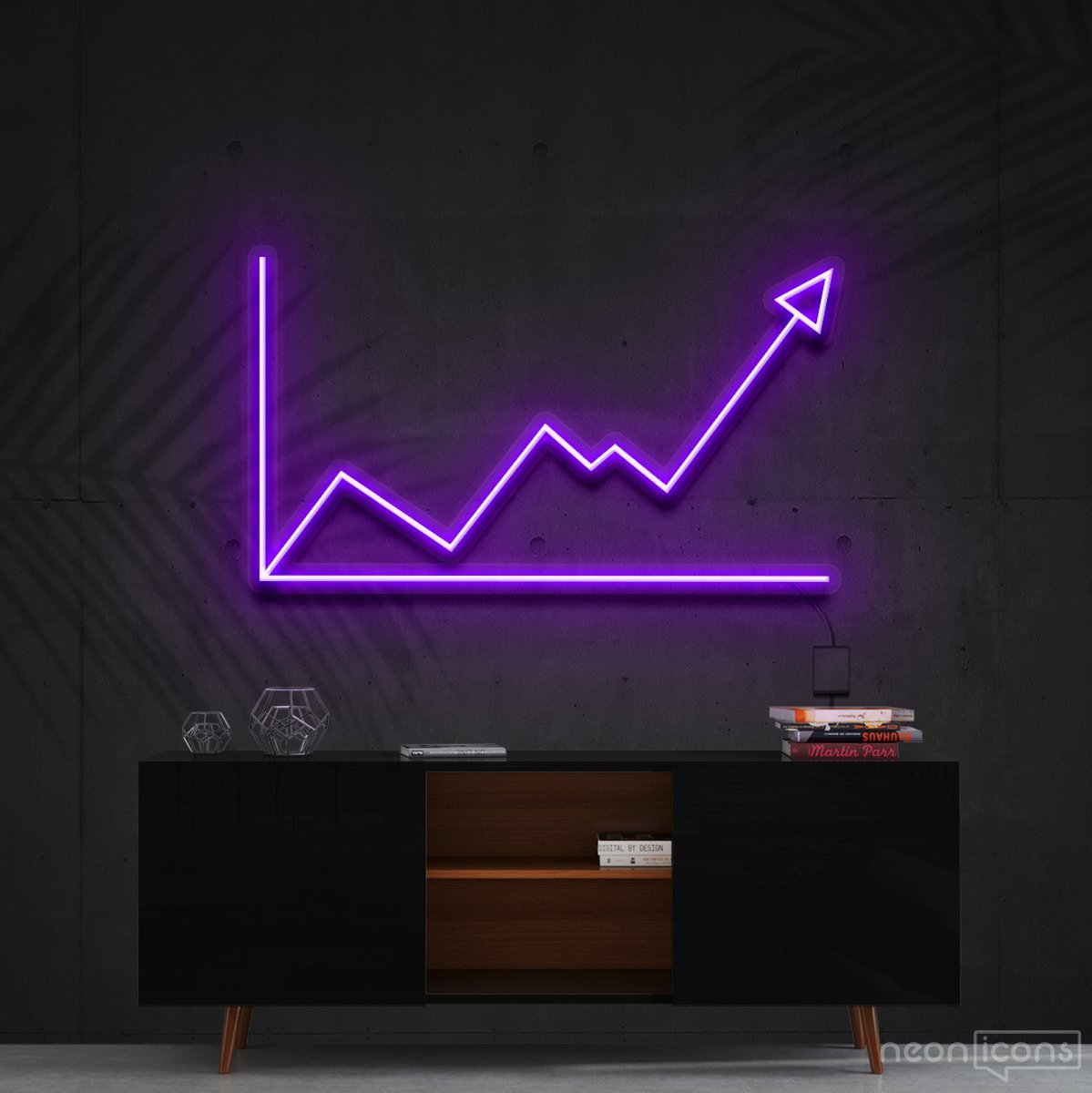 "Bull Market" Neon Sign 60cm (2ft) / Purple / Cut to Shape by Neon Icons