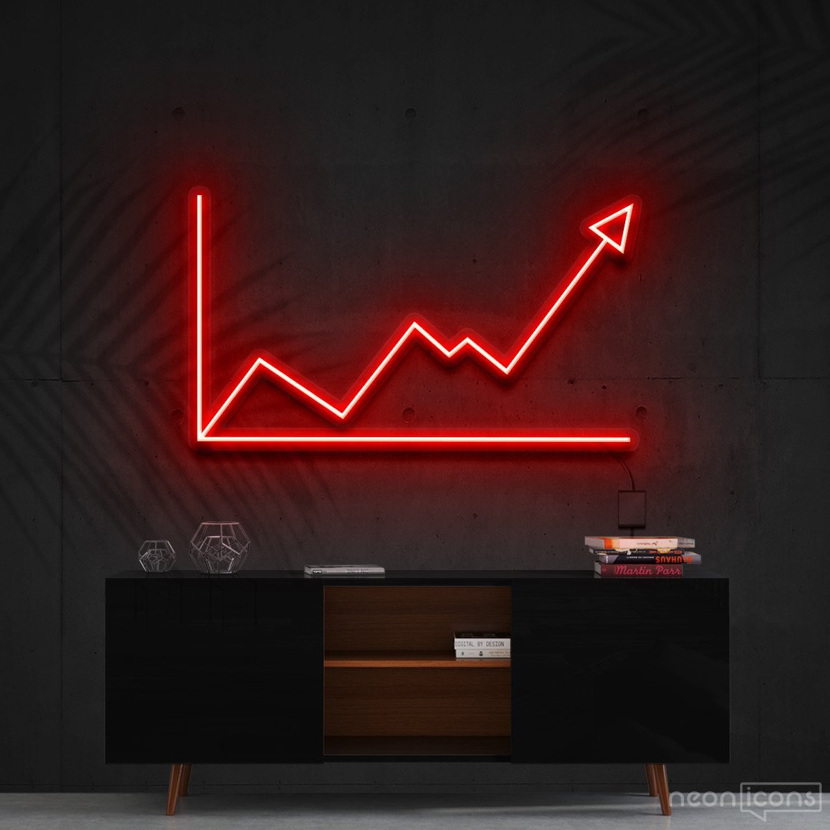 "Bull Market" Neon Sign 60cm (2ft) / Red / Cut to Shape by Neon Icons