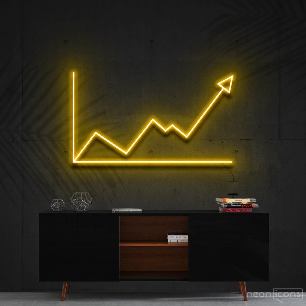 "Bull Market" Neon Sign 60cm (2ft) / Yellow / Cut to Shape by Neon Icons