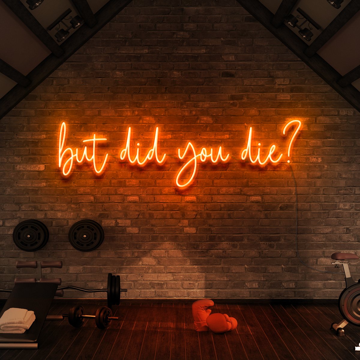 "But Did You Die?" Neon Sign for Gyms & Fitness Studios 90cm (3ft) / Orange / LED Neon by Neon Icons