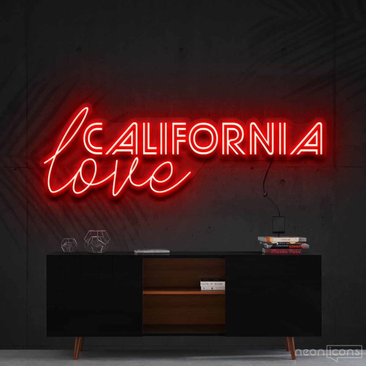 "California Love" Neon Sign 60cm (2ft) / Red / Cut to Shape by Neon Icons