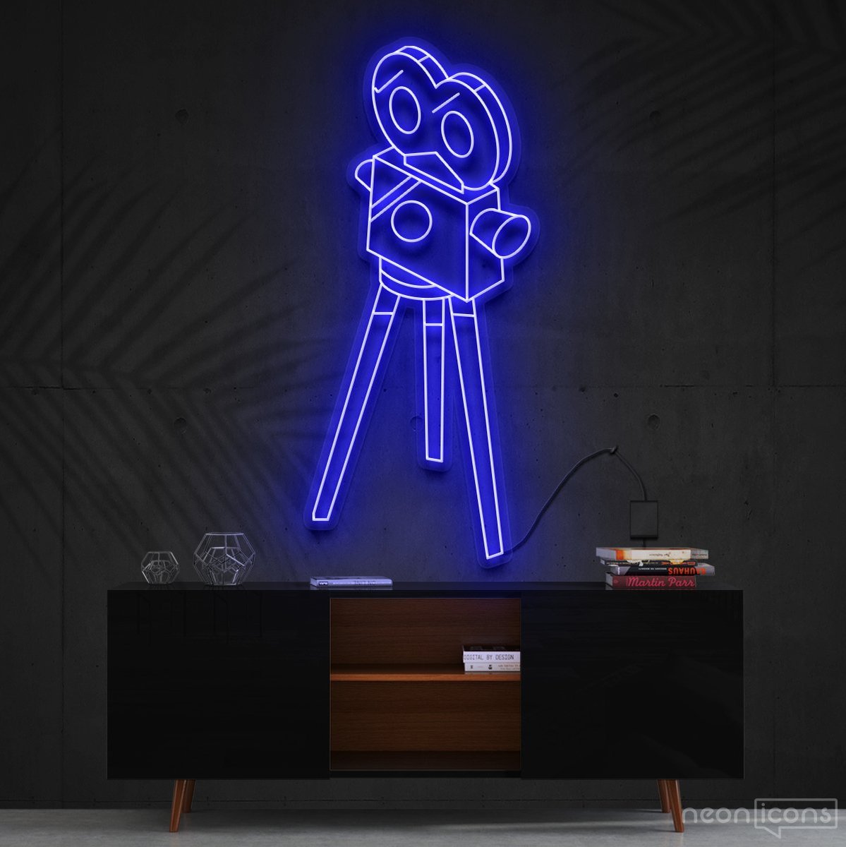 "Camera Roll" Neon Sign 60cm (2ft) / Blue / Cut to Shape by Neon Icons