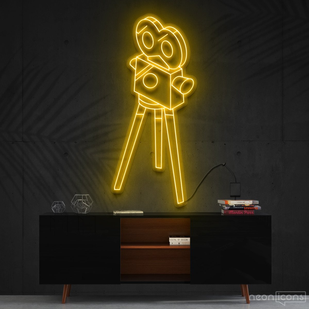 "Camera Roll" Neon Sign 60cm (2ft) / Yellow / Cut to Shape by Neon Icons