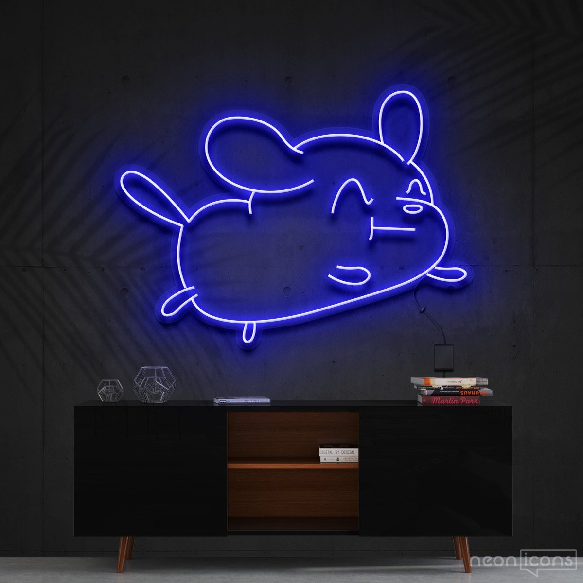 "Cartoon Puppy" Neon Sign 60cm (2ft) / Blue / Cut to Shape by Neon Icons