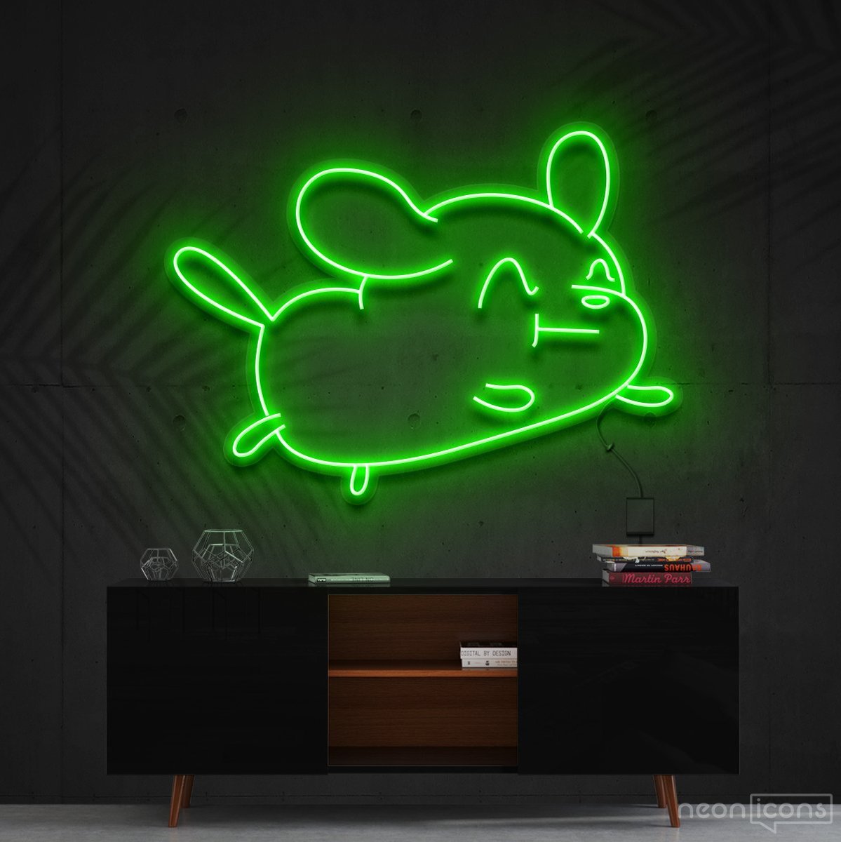 "Cartoon Puppy" Neon Sign 60cm (2ft) / Green / Cut to Shape by Neon Icons