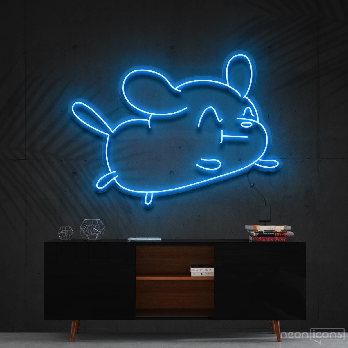 "Cartoon Puppy" Neon Sign 60cm (2ft) / Ice Blue / Cut to Shape by Neon Icons