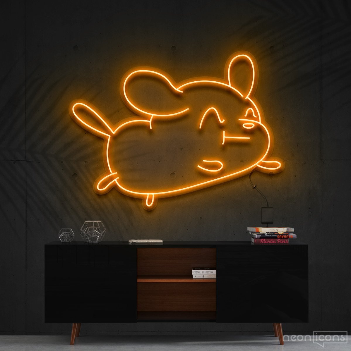 "Cartoon Puppy" Neon Sign 60cm (2ft) / Orange / Cut to Shape by Neon Icons