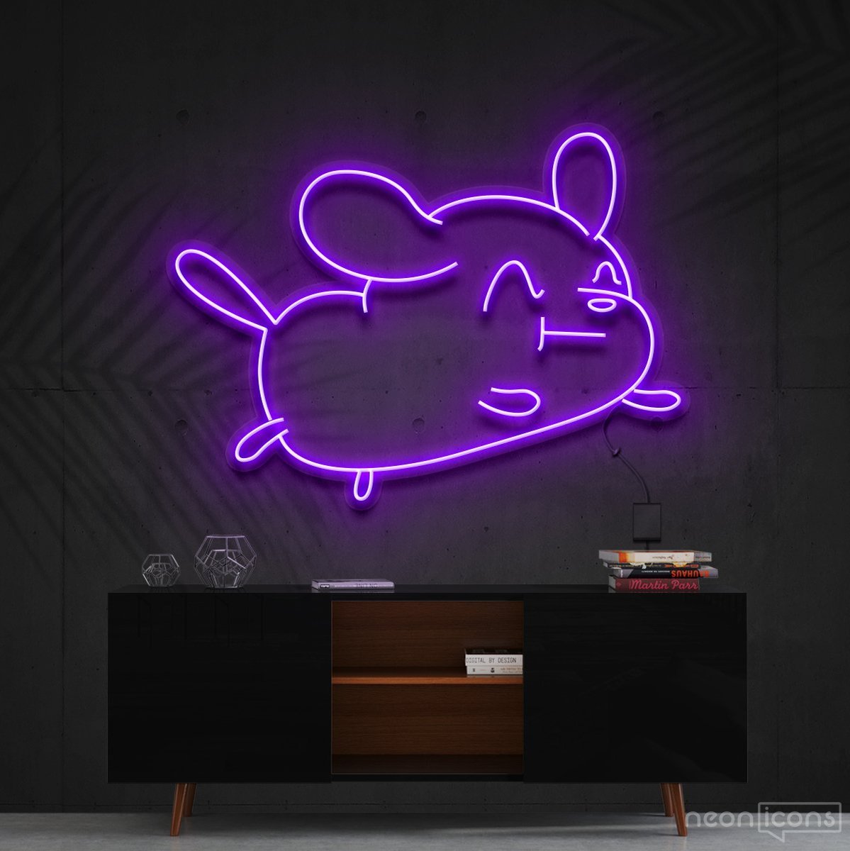 "Cartoon Puppy" Neon Sign 60cm (2ft) / Purple / Cut to Shape by Neon Icons