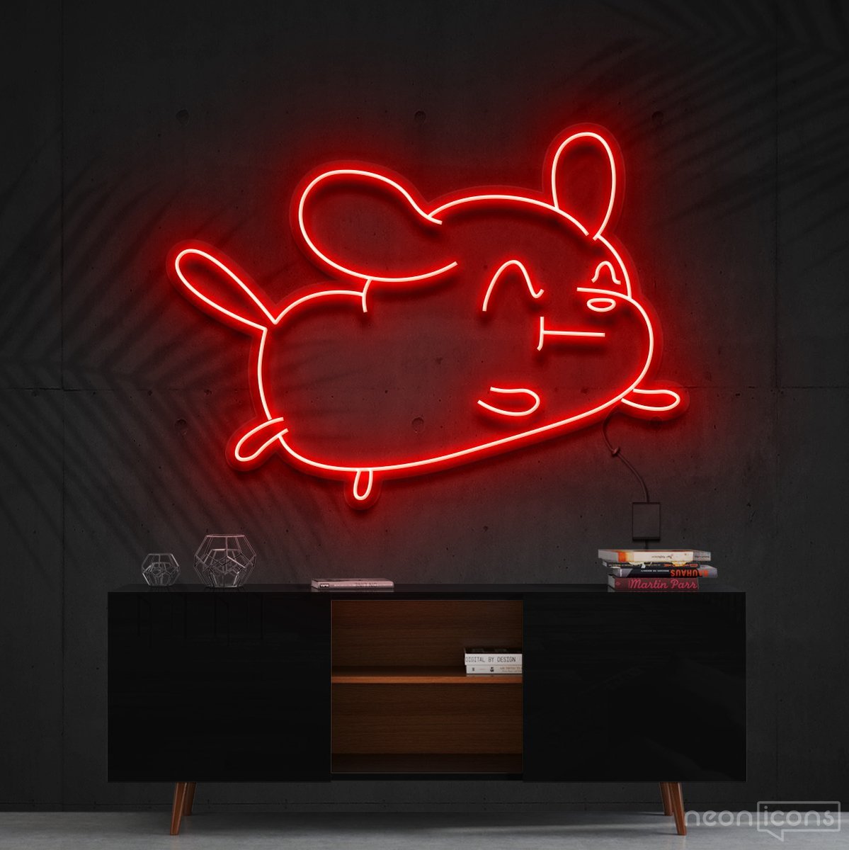 "Cartoon Puppy" Neon Sign 60cm (2ft) / Red / Cut to Shape by Neon Icons