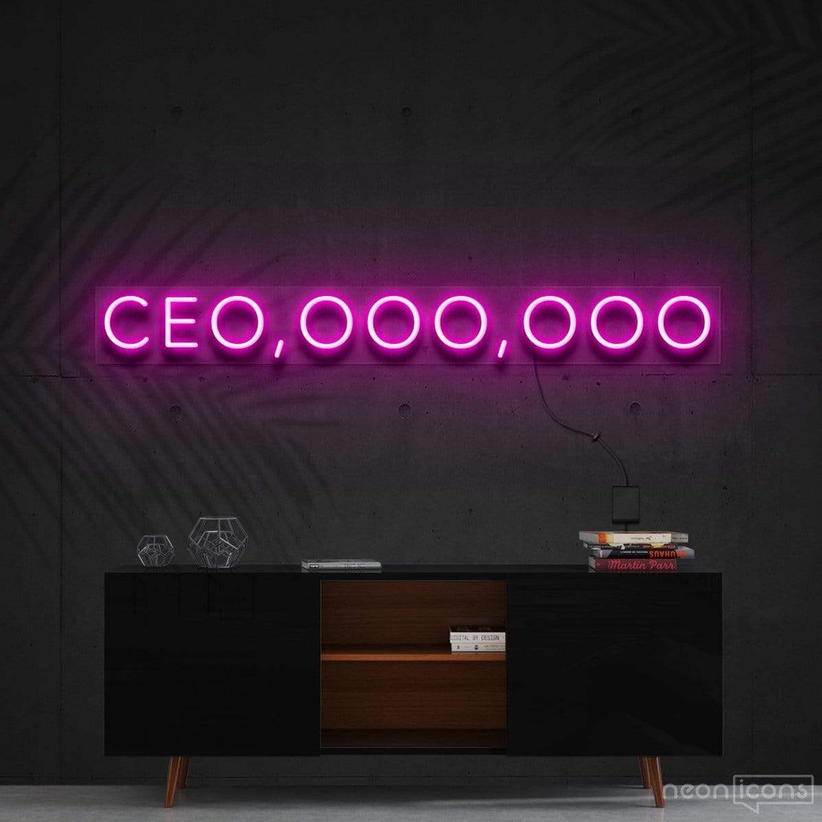 "CEO, OOO, OOO" Neon Sign 60cm (2ft) / Pink / Cut to Shape by Neon Icons