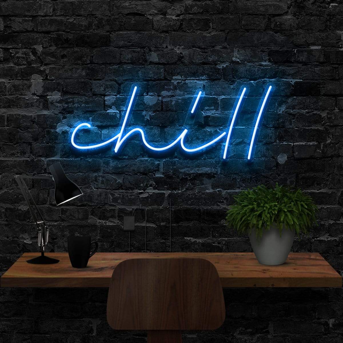 "Chill" Neon Sign 40cm (1.3ft) / Ice Blue / LED Neon by Neon Icons