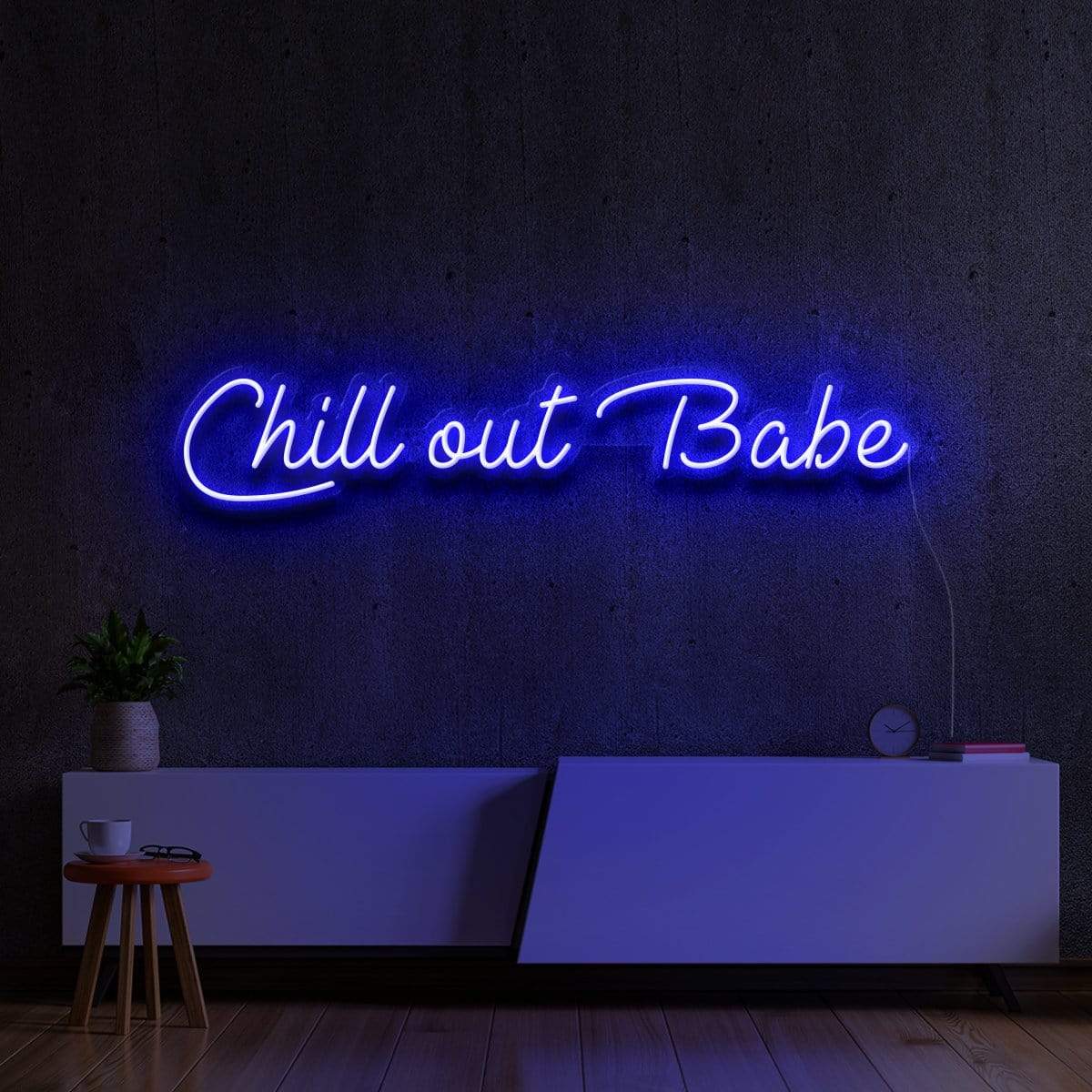 "Chill Out Babe" Neon Sign 60cm (2ft) / Blue / LED Neon by Neon Icons