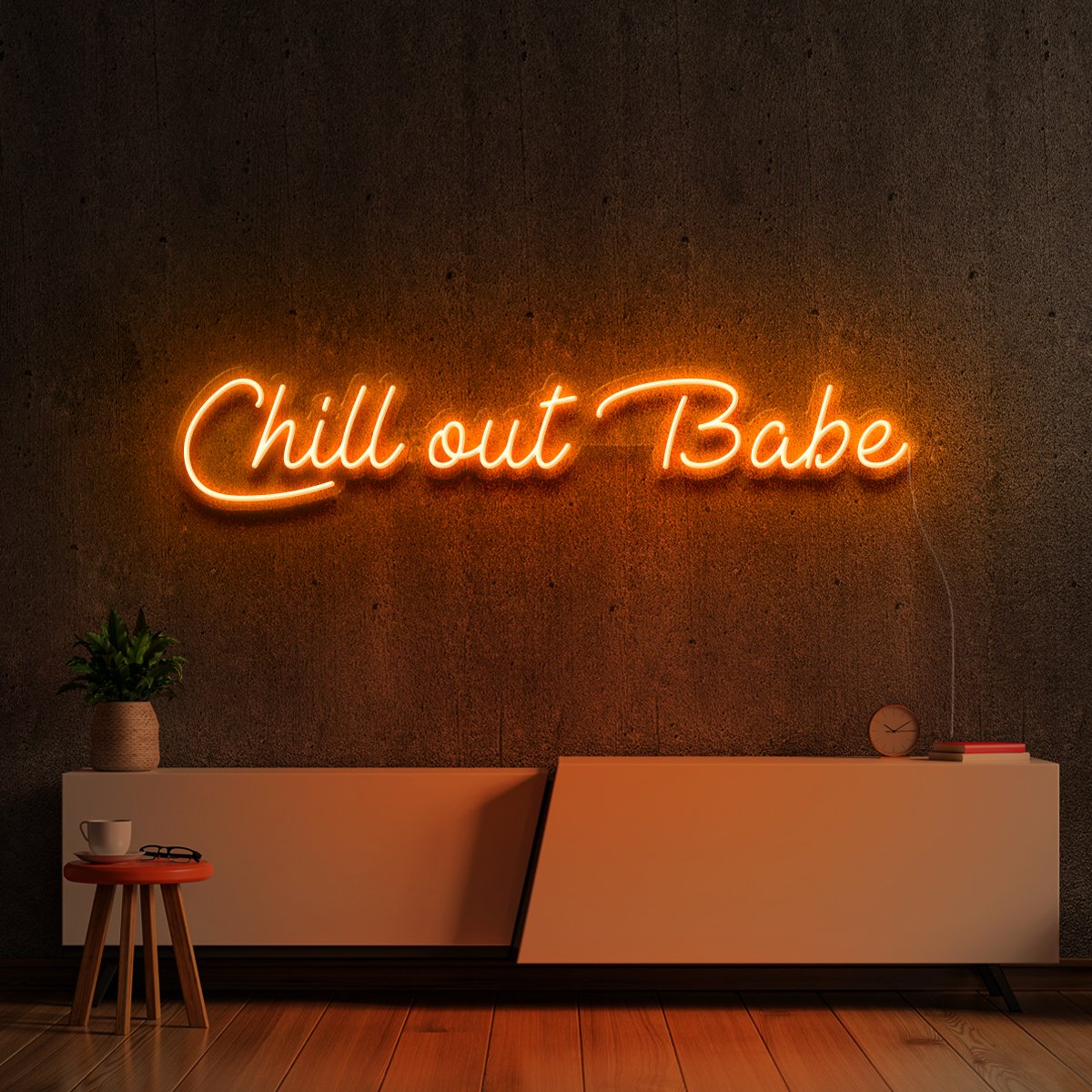 "Chill Out Babe" Neon Sign 60cm (2ft) / Orange / LED Neon by Neon Icons