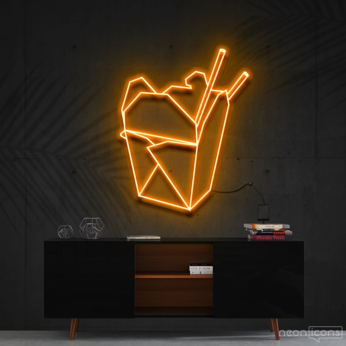 "Chinese Takeout" Neon Sign 60cm (2ft) / Orange / Cut to Shape by Neon Icons