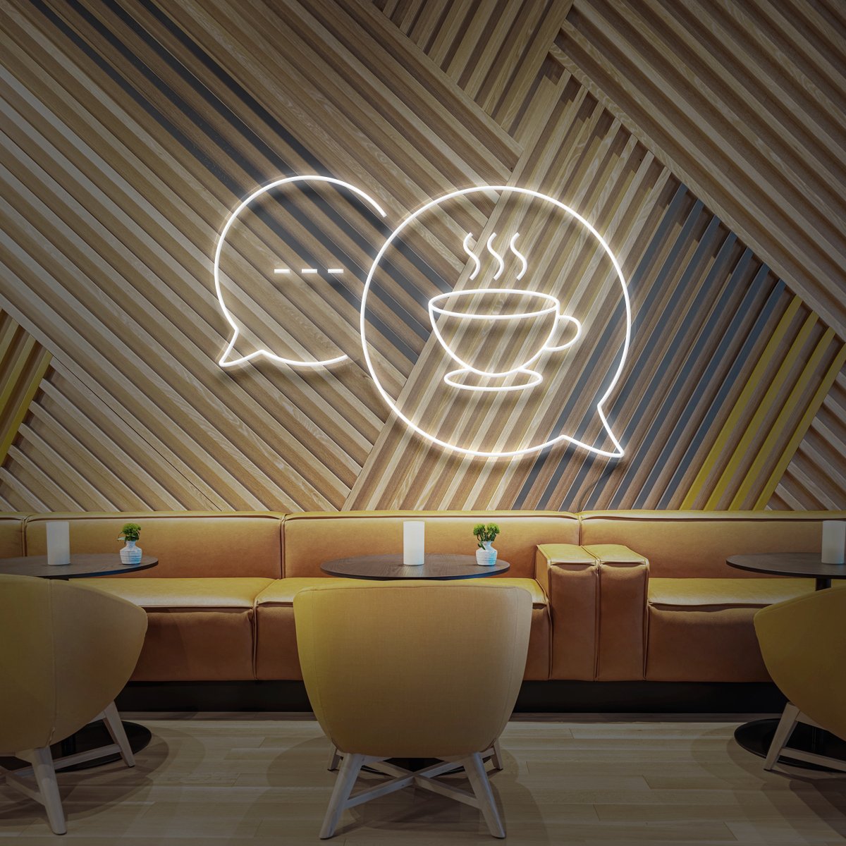 "Coffee Chats" Neon Sign for Cafés by Neon Icons