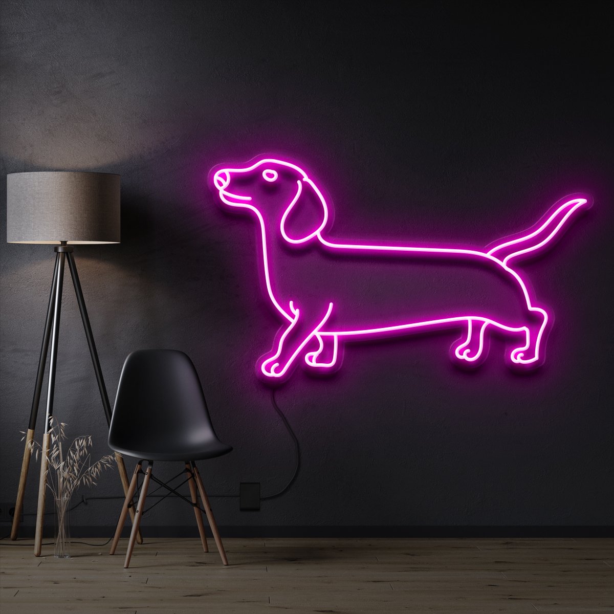 "Dachshund" Pet Neon Sign 60cm / Pink / Cut to Shape by Neon Icons