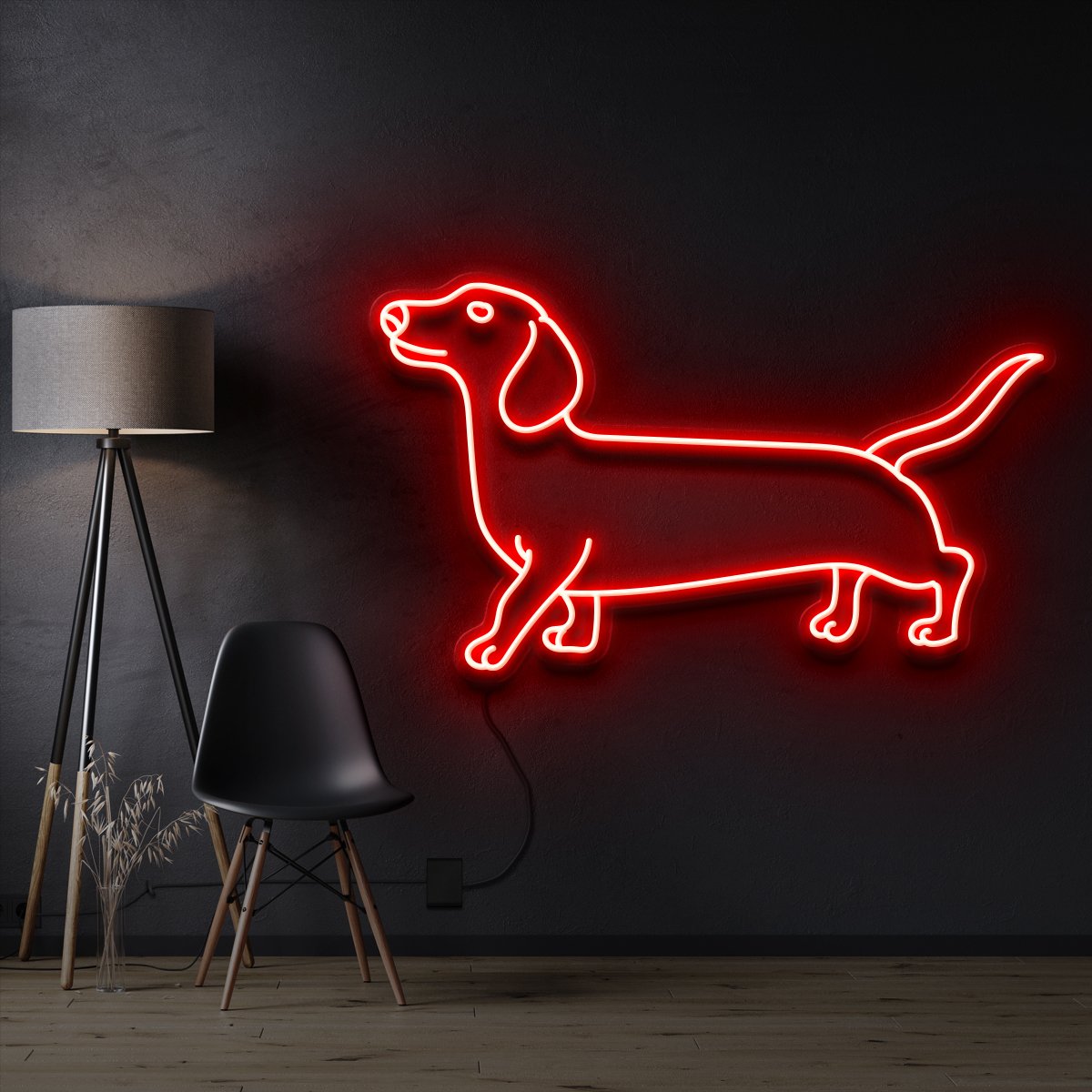 "Dachshund" Pet Neon Sign 60cm / Red / Cut to Shape by Neon Icons