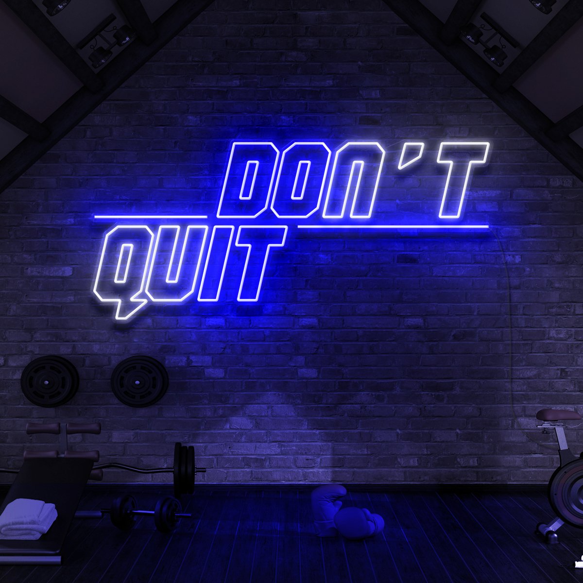 "Don't Quit (Do It)" Neon Sign for Gyms & Fitness Studios 90cm (3ft) / Blue / LED Neon by Neon Icons