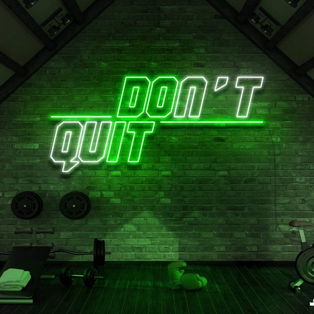 "Don't Quit (Do It)" Neon Sign for Gyms & Fitness Studios 90cm (3ft) / Green / LED Neon by Neon Icons