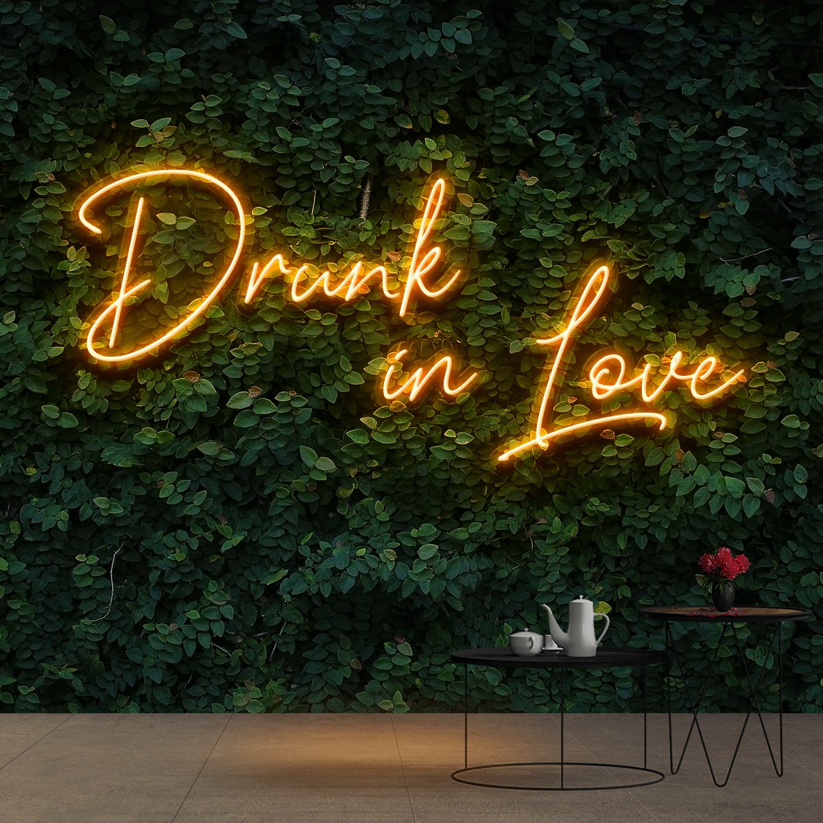 "Drunk In Love" Neon Sign 60cm (2ft) / Orange / Cut to Shape by Neon Icons