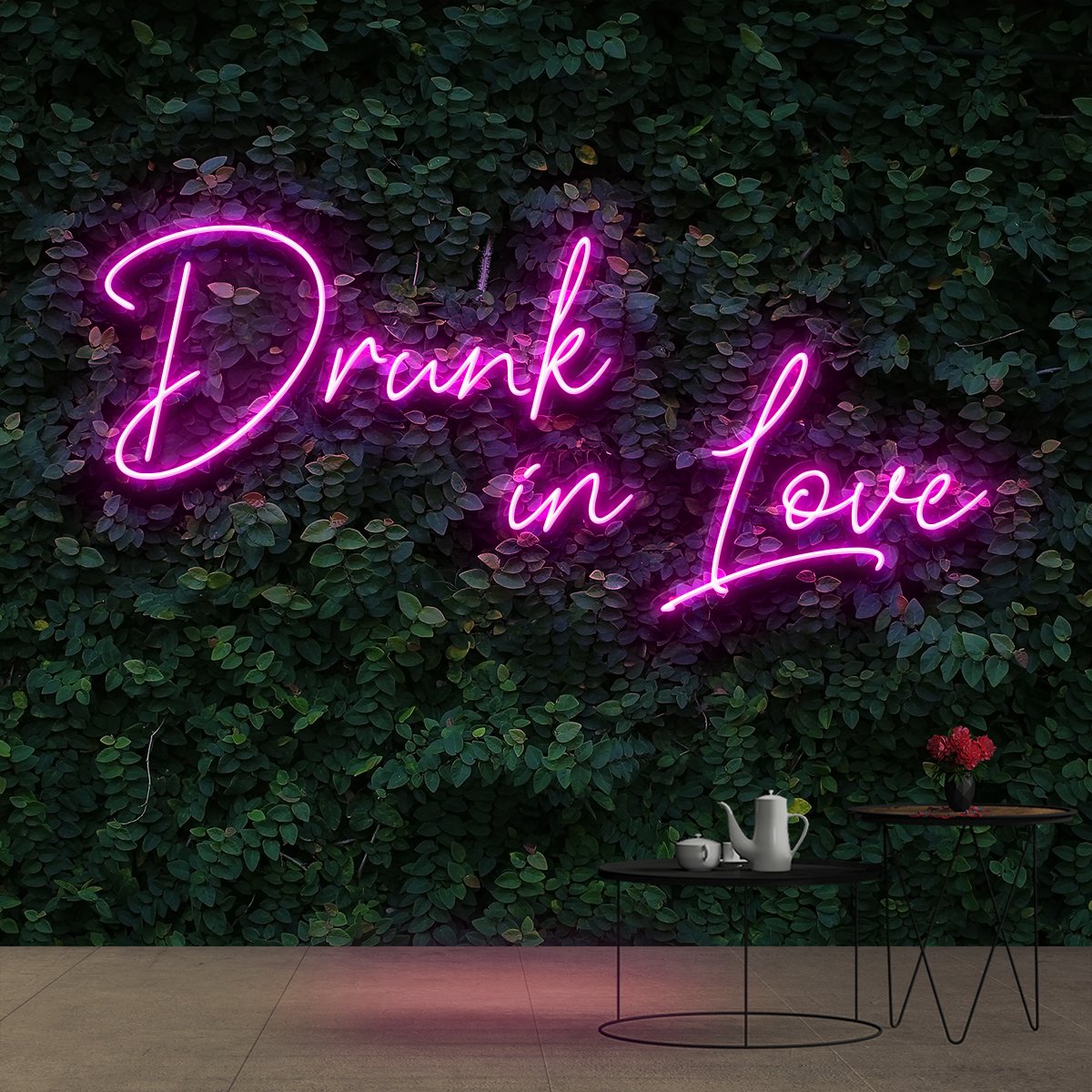 "Drunk In Love" Neon Sign 60cm (2ft) / Pink / Cut to Shape by Neon Icons