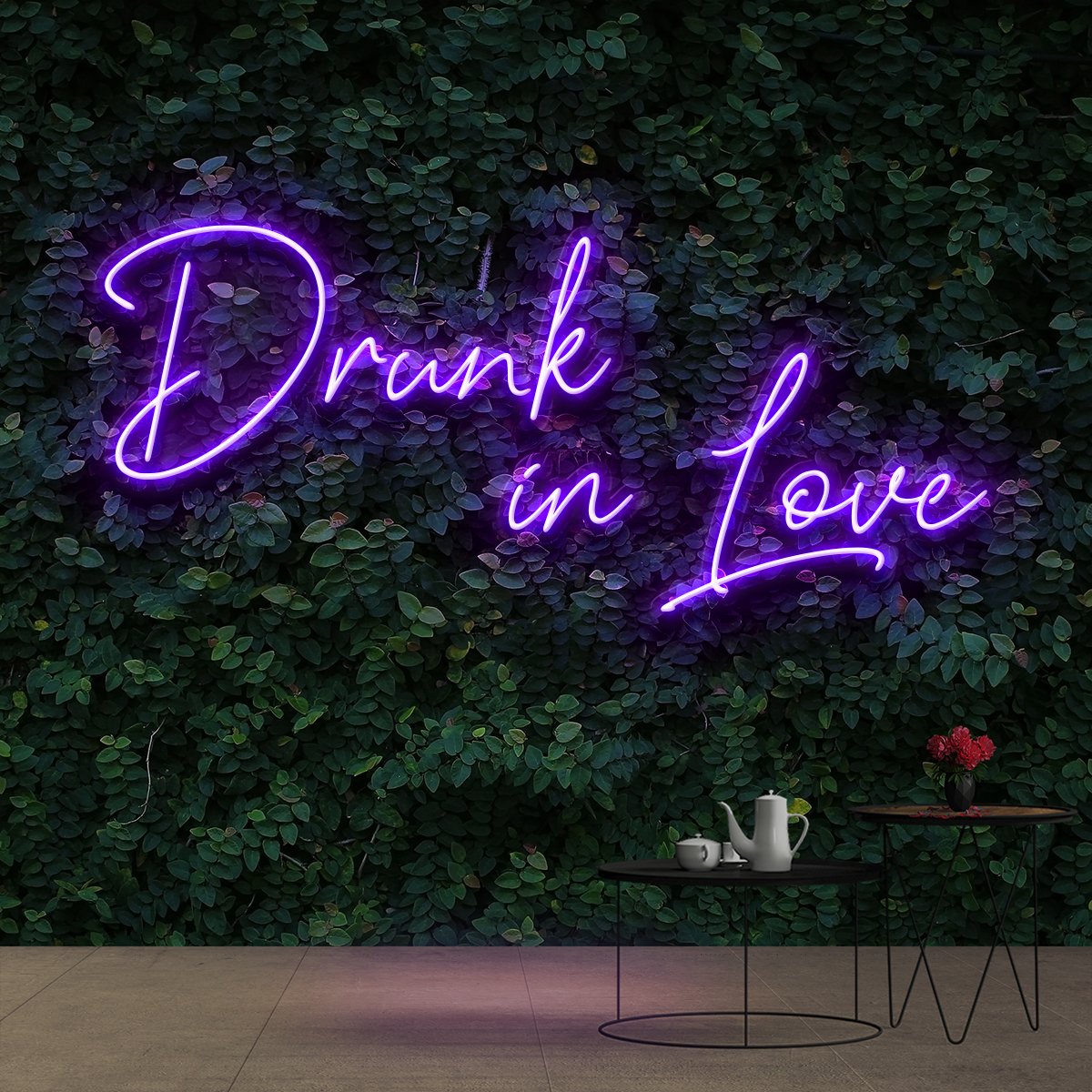 "Drunk In Love" Neon Sign 60cm (2ft) / Purple / Cut to Shape by Neon Icons
