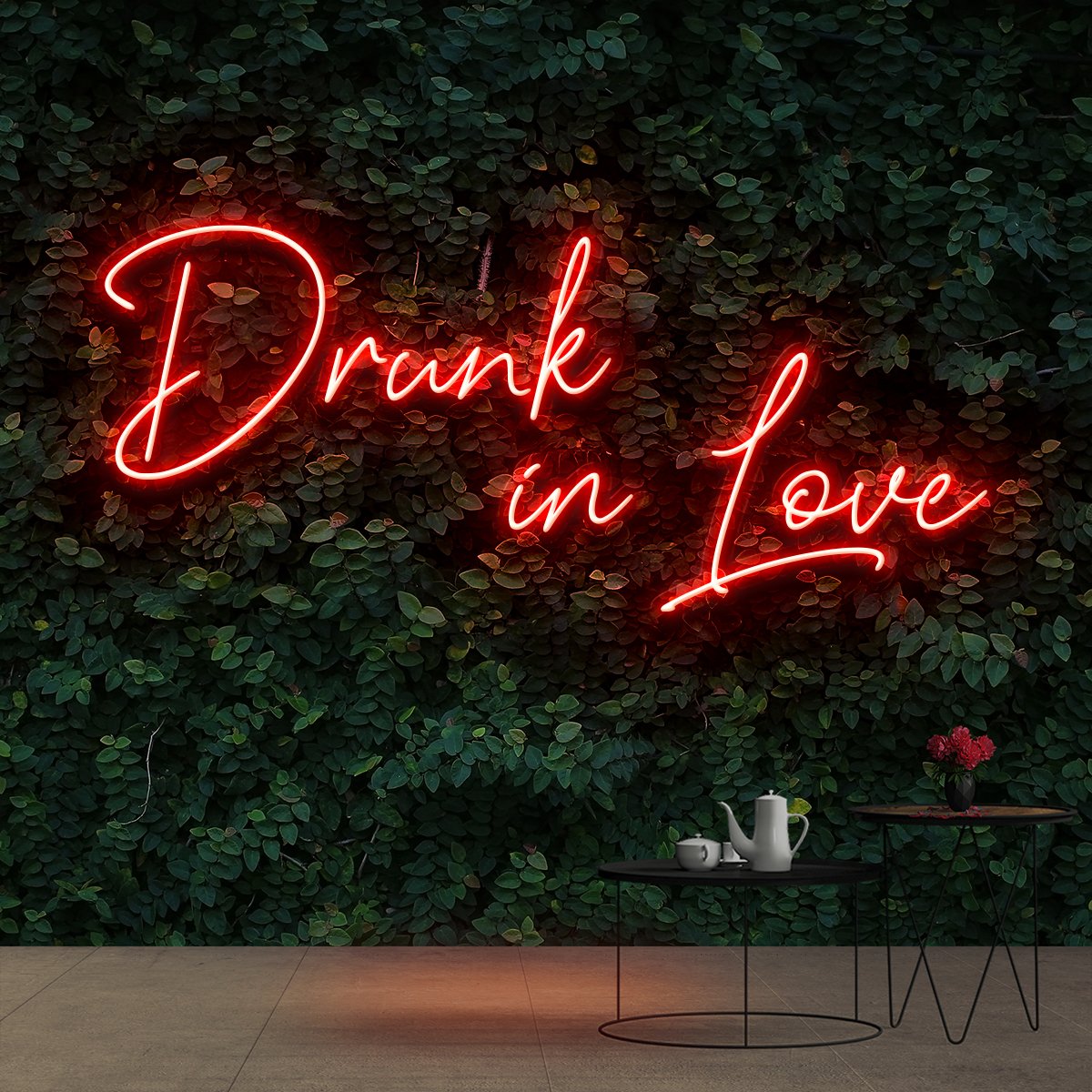 "Drunk In Love" Neon Sign 60cm (2ft) / Red / Cut to Shape by Neon Icons