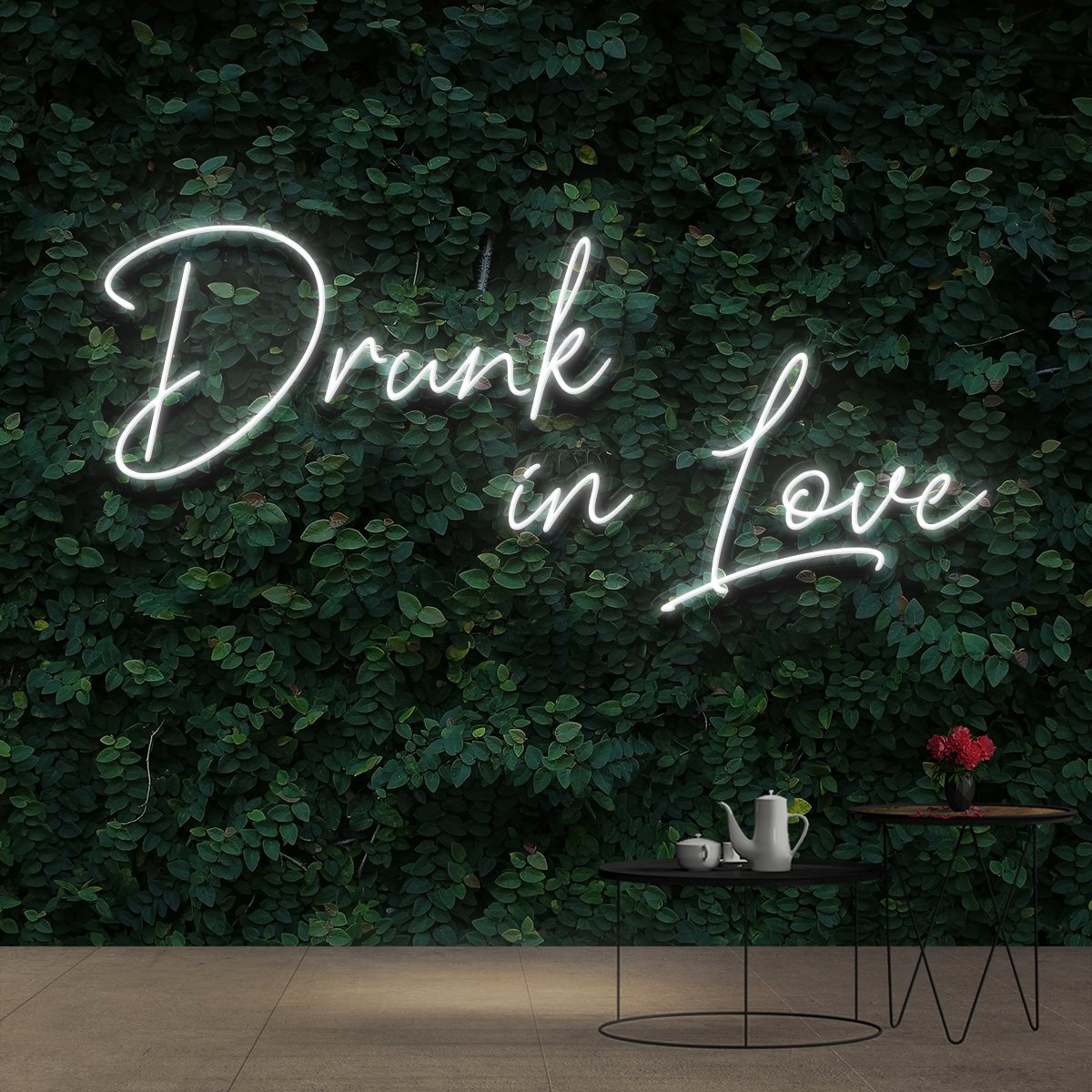 "Drunk In Love" Neon Sign 60cm (2ft) / White / Cut to Shape by Neon Icons