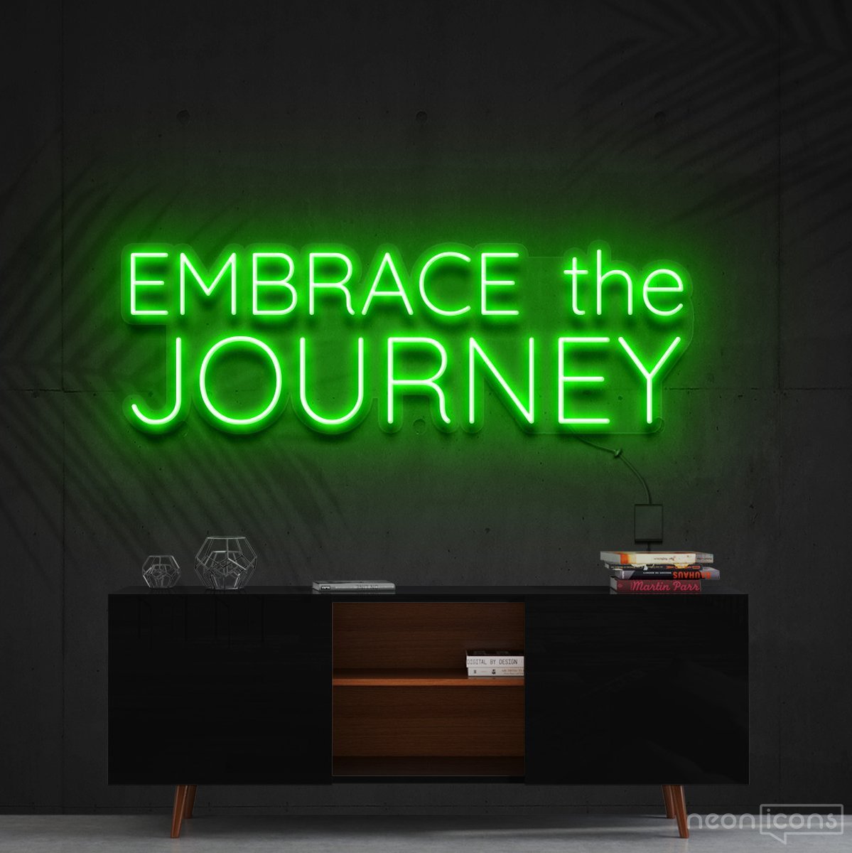 "Embrace The Journey" Neon Sign 60cm (2ft) / Green / Cut to Shape by Neon Icons