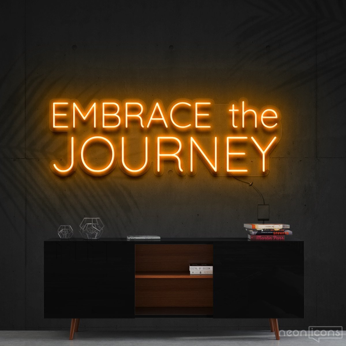 "Embrace The Journey" Neon Sign 60cm (2ft) / Orange / Cut to Shape by Neon Icons