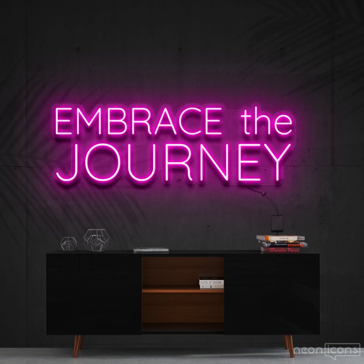 "Embrace The Journey" Neon Sign 60cm (2ft) / Pink / Cut to Shape by Neon Icons