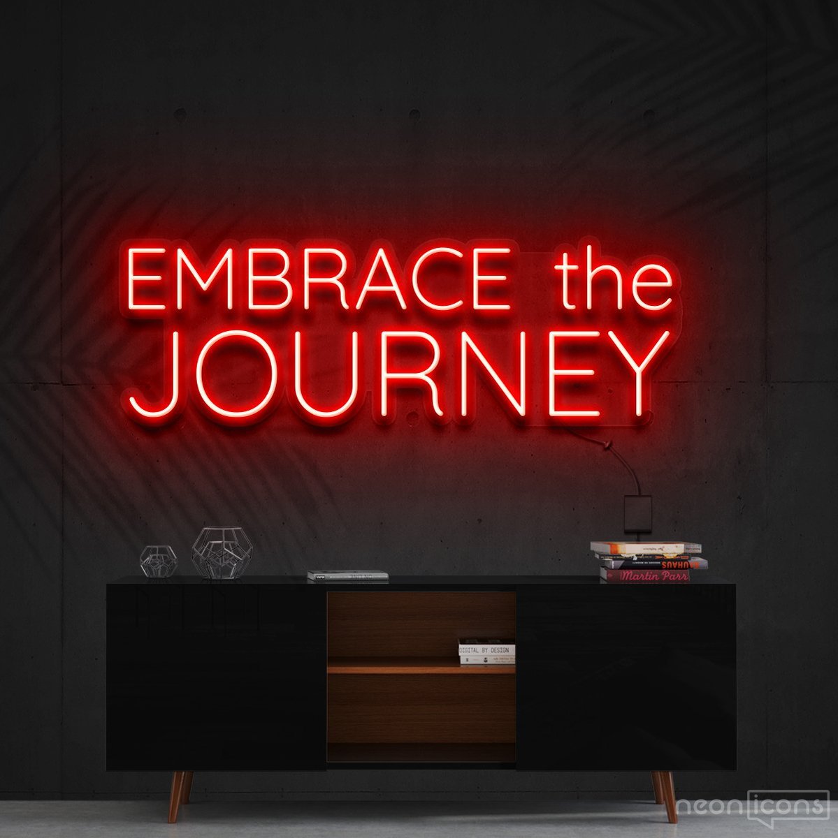 "Embrace The Journey" Neon Sign 60cm (2ft) / Red / Cut to Shape by Neon Icons