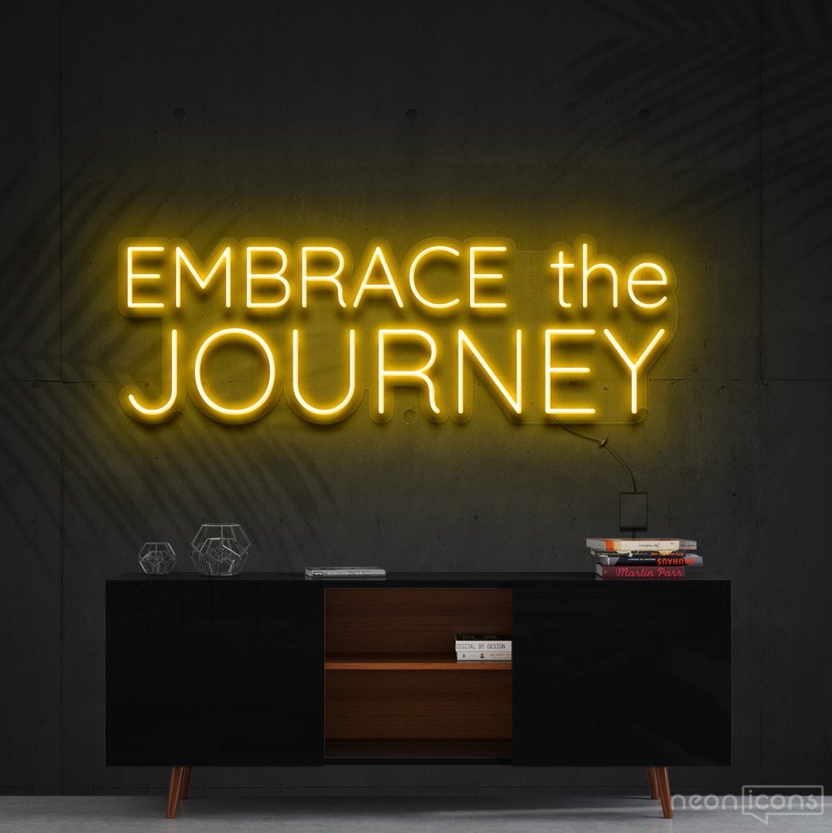 "Embrace The Journey" Neon Sign 60cm (2ft) / Yellow / Cut to Shape by Neon Icons