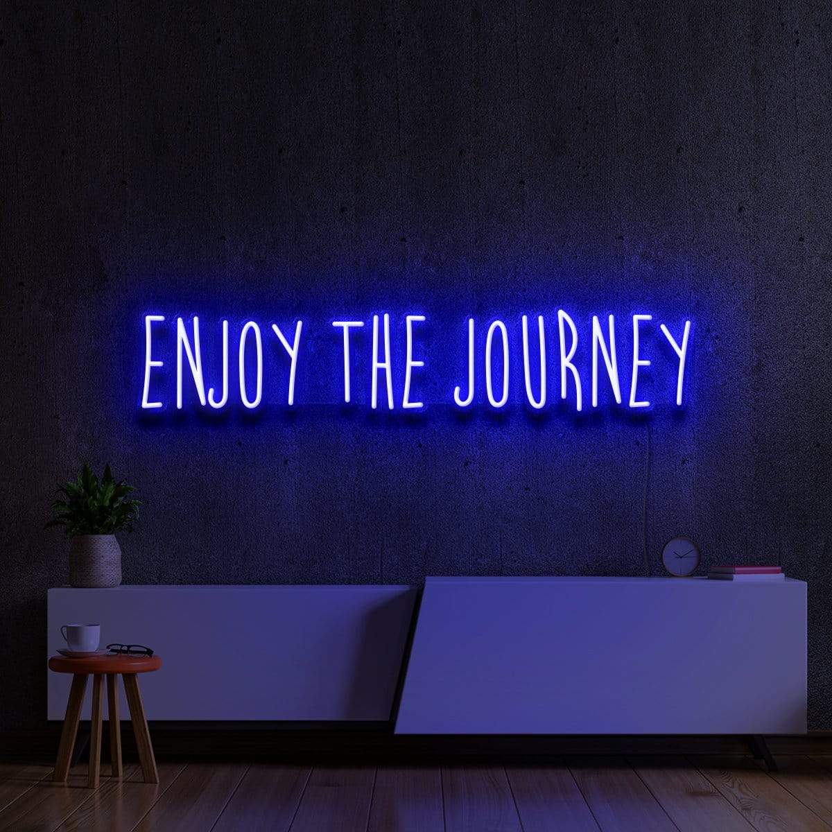"Enjoy The Journey" Neon Sign 90cm (3ft) / Blue / LED Neon by Neon Icons
