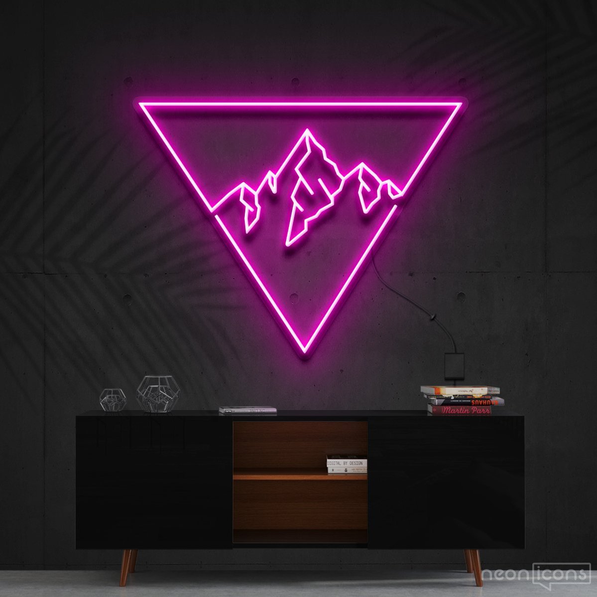 "Everest Triangle" Neon Sign 60cm (2ft) / Pink / Cut to Shape by Neon Icons