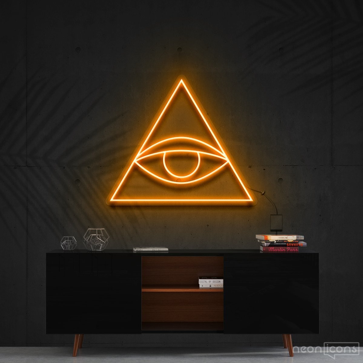 "Evil Eye" Neon Sign 60cm (2ft) / Orange / Cut to Shape by Neon Icons