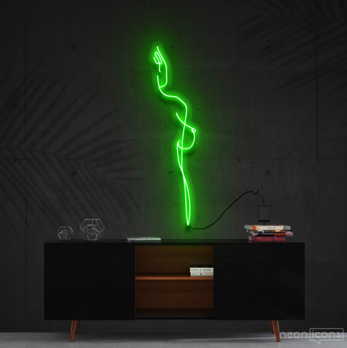 "Exposed" Neon Sign 60cm (2ft) / Green / Cut to Shape by Neon Icons