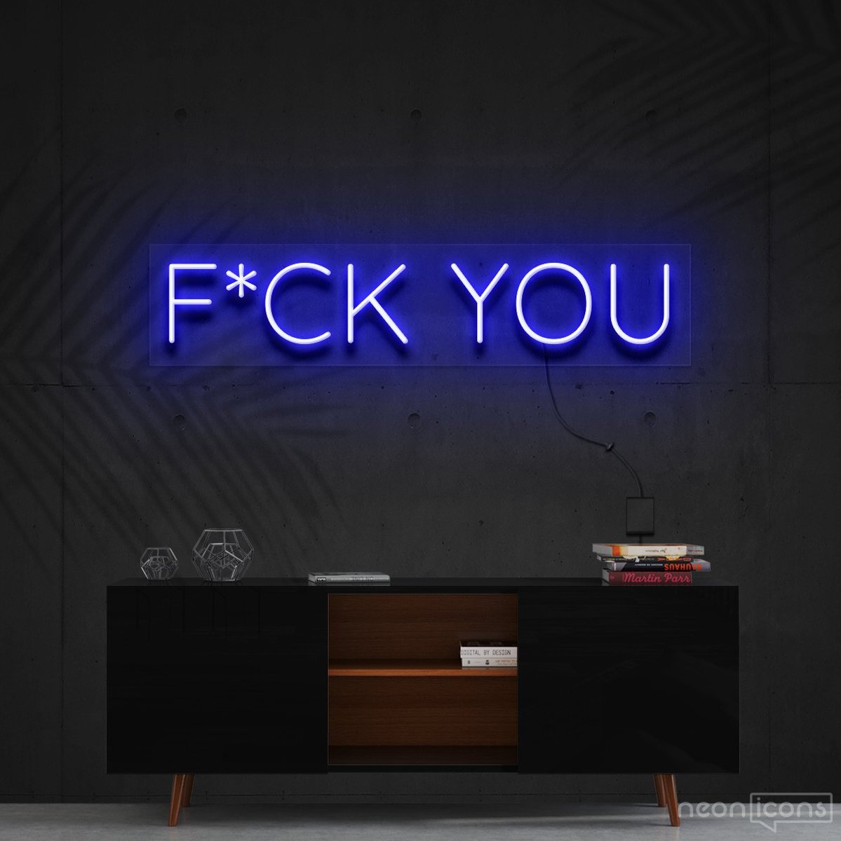 "F*ck You" Neon Sign 60cm (2ft) / Blue / Cut to Shape by Neon Icons