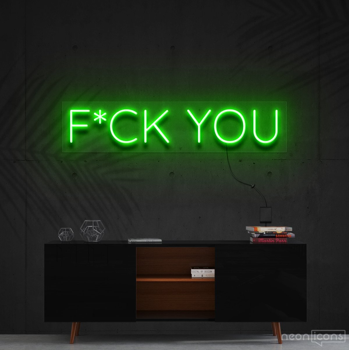 "F*ck You" Neon Sign 60cm (2ft) / Green / Cut to Shape by Neon Icons