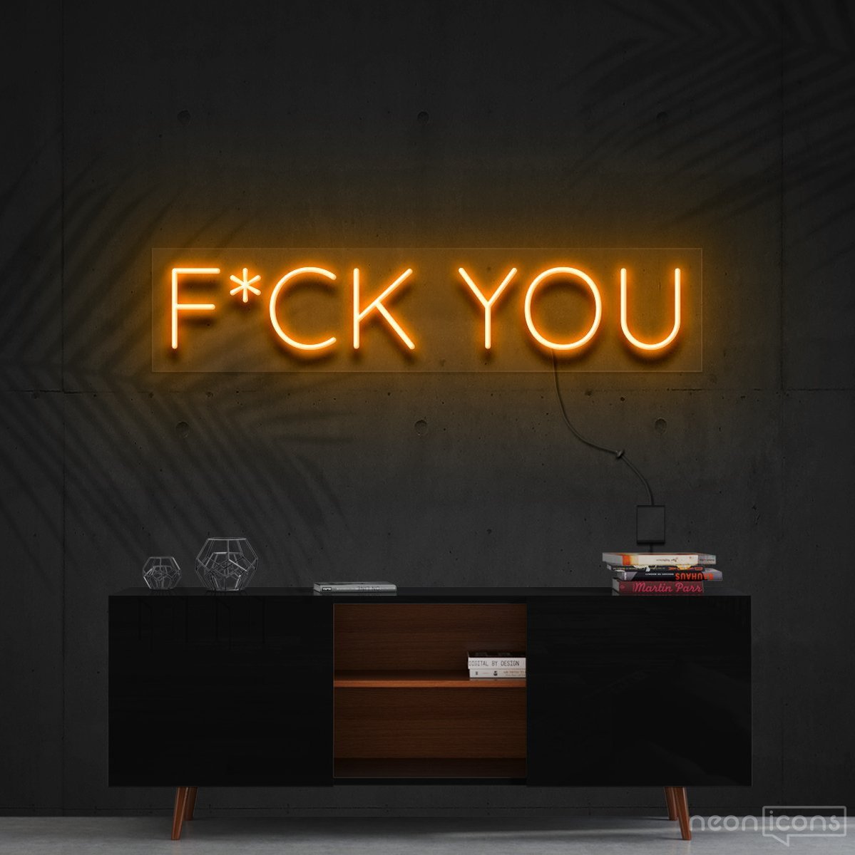 "F*ck You" Neon Sign 60cm (2ft) / Orange / Cut to Shape by Neon Icons