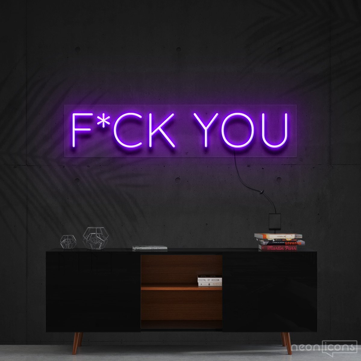 "F*ck You" Neon Sign 60cm (2ft) / Purple / Cut to Shape by Neon Icons