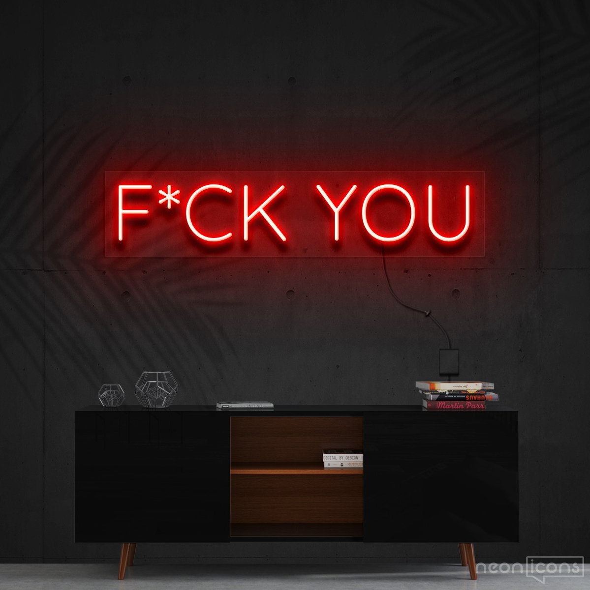 "F*ck You" Neon Sign 60cm (2ft) / Red / Cut to Shape by Neon Icons