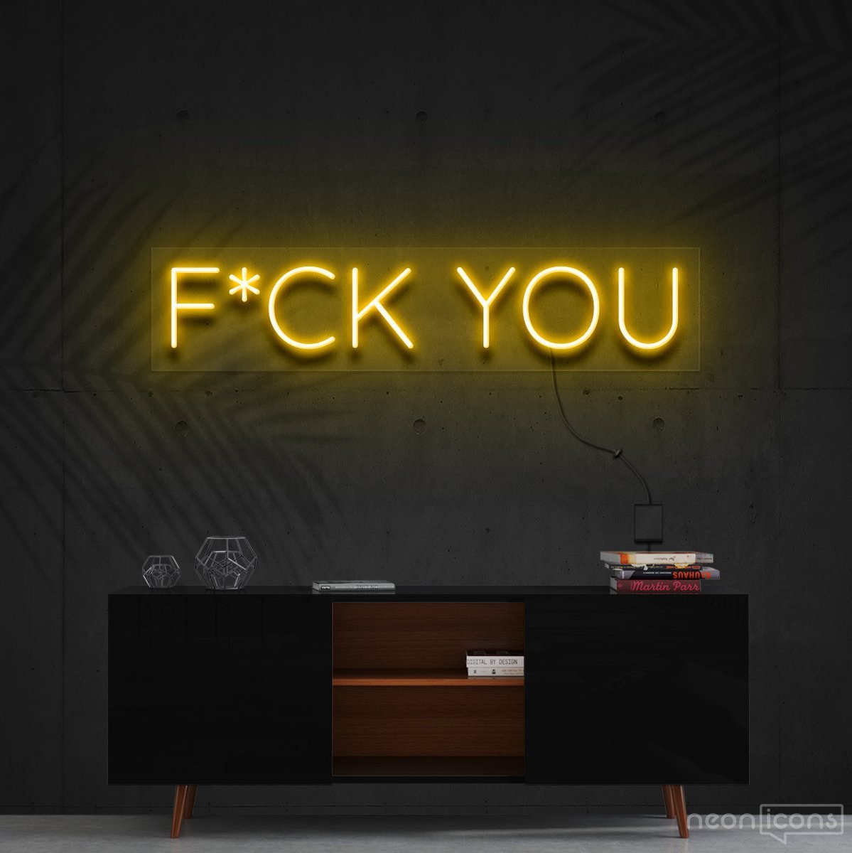 "F*ck You" Neon Sign 60cm (2ft) / Yellow / Cut to Shape by Neon Icons