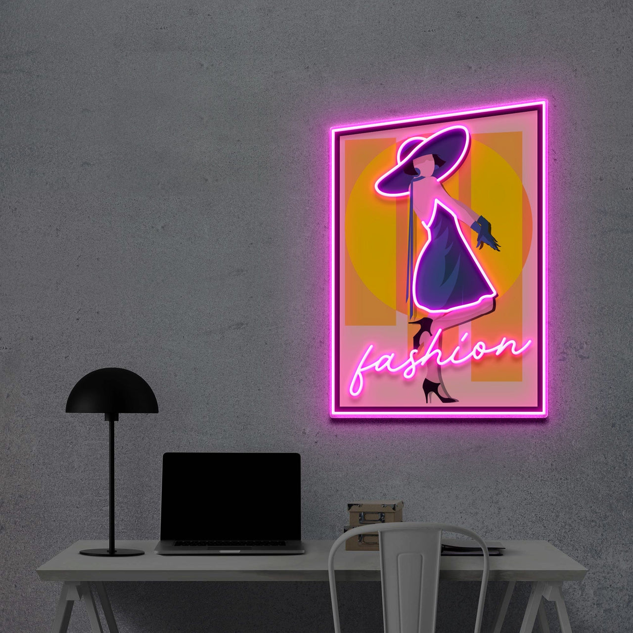 "Fashionista" Neon x Acrylic Artwork by Neon Icons