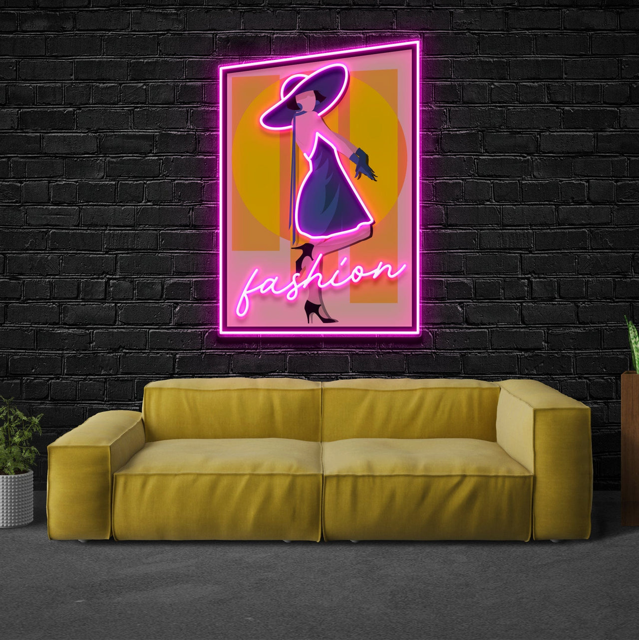 "Fashionista" Neon x Acrylic Artwork by Neon Icons