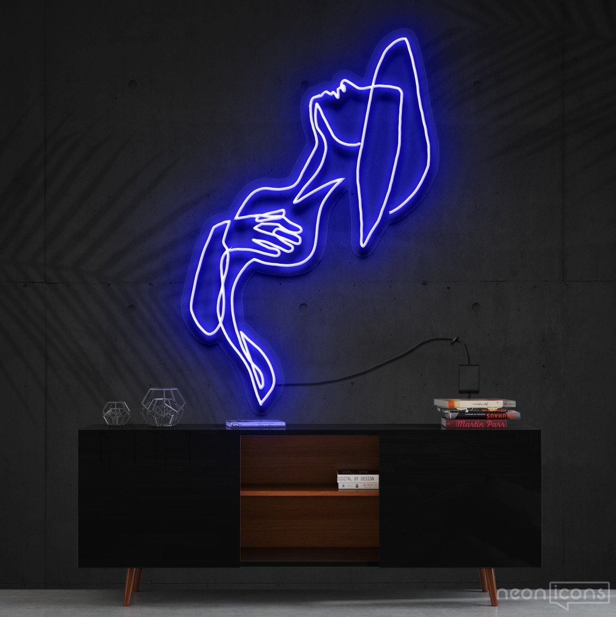 "Feeling Thyself" Neon Sign 90cm (3ft) / Blue / Cut to Shape by Neon Icons
