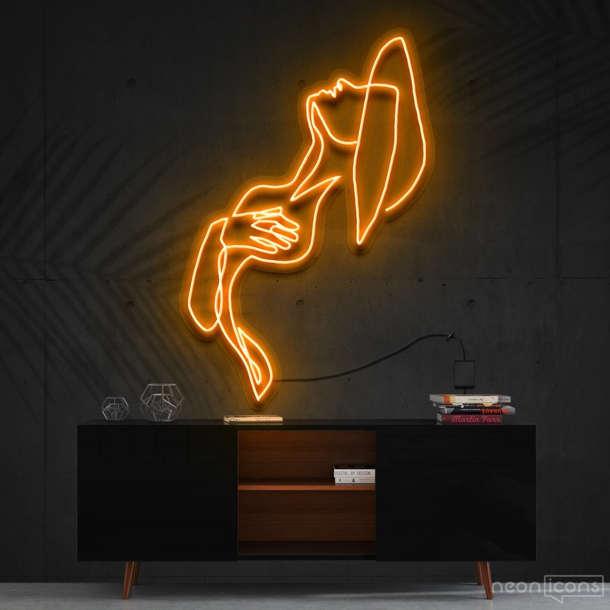 "Feeling Thyself" Neon Sign 90cm (3ft) / Orange / Cut to Shape by Neon Icons